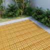 20 PCS Interlocking Deck Tiles Checker Pattern, 12" x 12" Square Teak Hardwood Outdoor Flooring for Patio, Bancony, Pool Side,...