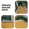 20 PCS Interlocking Deck Tiles Checker Pattern, 12" x 12" Square Teak Hardwood Outdoor Flooring for Patio, Bancony, Pool Side,...