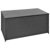 Patio Storage Box Black 47.2"x19.7"x23.6" Poly Rattan