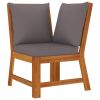 5 Piece Patio Dining Set with Cushions Solid Wood Acacia