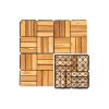 20 PCS Interlocking Deck Tiles Checker Pattern, 12" x 12" Square Teak Hardwood Outdoor Flooring for Patio, Bancony, Pool Side,...