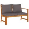 5 Piece Patio Dining Set with Cushions Solid Wood Acacia