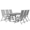 7 Piece Patio Dining Set Solid Wood Acacia