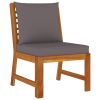 5 Piece Patio Dining Set with Cushions Solid Wood Acacia