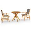 3 Piece Patio Dining Set Solid Wood Acacia