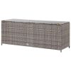 Patio Storage Box Gray 59.1"x19.7"x23.6" Poly Rattan