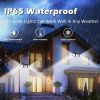 2 Pack 210 LED Solar Outdoor Lights 3 Heads Solar Lights IP65 Waterproof Solar Motion Sensor Lights With Remote Control For Patio, Yard, Garden