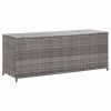 Patio Storage Box Gray 59.1"x19.7"x23.6" Poly Rattan