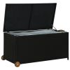 Patio Storage Box Black 47.2"x25.6"x24" Poly Rattan