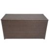 Patio Storage Box Brown 47.2"x19.7"x23.6" Poly Rattan