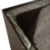 Patio Storage Box Brown 59"x39.4"x39.4" Poly Rattan