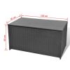 Patio Storage Box Black 47.2"x19.7"x23.6" Poly Rattan