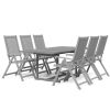 7 Piece Patio Dining Set Solid Wood Acacia