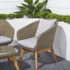 Grayton 4-piece Rustic All-Weather Patio Wood and Wicker Conversation Set in Mocha