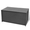 Patio Storage Box Black 47.2"x19.7"x23.6" Poly Rattan