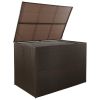 Patio Storage Box Brown 59"x39.4"x39.4" Poly Rattan