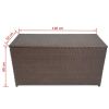 Patio Storage Box Brown 47.2"x19.7"x23.6" Poly Rattan