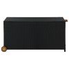 Patio Storage Box Black 47.2"x25.6"x24" Poly Rattan