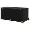 Patio Storage Box Black 47.2"x25.6"x24" Poly Rattan