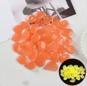 100 Luminous Stones Fluorescent Aquarium Pebbles Fish Tank Garden Luminous Stones (Option: Light orange-100pc)