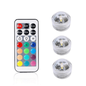 Remote control diving light 3CM diamond twist full color red green blue white warm white waterproof LED light (Option: 1 controller+3 lamp)