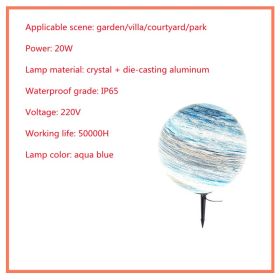 Solar Lawn Outdoor Waterproof Villa Garden Grass Earth Lamp (Option: Water Blue-25cm)