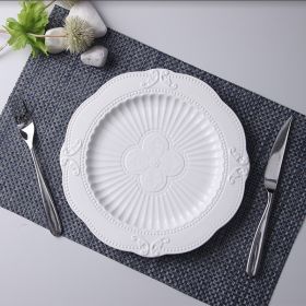 Household European Pure White Dessert Plate Water Fruit Plate (Option: White-10inch)