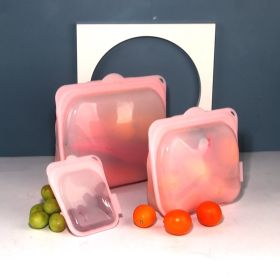 Environmental Protection Silicone Fresh-keeping Bag (Option: Pink-6set)