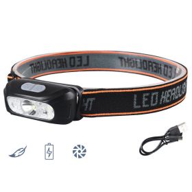 Special Strong Light Charging Super Bright Night Fishing Head Lamp (Option: Black no induction)