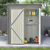 Patio 5ft Wx3ft. L Garden Shed; Metal Lean-to Storage Shed with Adjustable Shelf and Lockable Door; Tool Cabinet for Backyard; Lawn; Garden