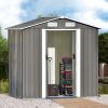 Patio 6ft x4ft Bike Shed Garden Shed; Metal Storage Shed with Lockable Door; Tool Cabinet with Vents and Foundation for Backyard; Lawn; Garden