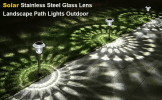 Solar Pathway Lights, Solar Garden Lights Outdoor White, Waterproof Led Path Lights for Yard, Patio, Landscape, Walkway