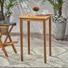 Chayah Outdoor Minimalist Acacia Wood Square Bar Table, Teak