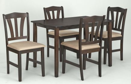 Metropolitan 5-Piece Dining Set, Multiple Colors (Color: Black)