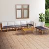 8 Piece Patio Lounge Set with Cushions Solid Acacia Wood