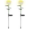 2 Packs Solar LED Chrysanthemum Lights Solar Powered Garden Flower Stake Lamp