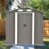 Patio 6ft x4ft Bike Shed Garden Shed; Metal Storage Shed with Lockable Door; Tool Cabinet with Vents and Foundation for Backyard; Lawn; Garden