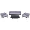 [Not allowed to sell to Wayfair]Light luxury style outdoor suit combination With 1 Love Sofa; 2 Single Sofa; 1 Coffee Table