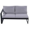 [Not allowed to sell to Wayfair]Industrial Style Outdoor Sofa Combination Set With 2 Love Sofa; 1 Single Sofa; 1 Table; 2 Bench