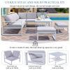 [Not allowed to sell to Wayfair]Industrial Style Outdoor Sofa Combination Set With 2 Love Sofa; 1 Single Sofa; 1 Table; 2 Bench