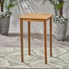 Chayah Outdoor Minimalist Acacia Wood Square Bar Table, Teak