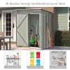 Patio 5ft Wx3ft. L Garden Shed; Metal Lean-to Storage Shed with Adjustable Shelf and Lockable Door; Tool Cabinet for Backyard; Lawn; Garden