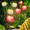 2 Packs Solar LED Chrysanthemum Lights Solar Powered Garden Flower Stake Lamp