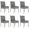 7 Piece Patio Dining Set Poly Rattan Gray