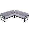 [Not allowed to sell to Wayfair]Industrial Style Outdoor Sofa Combination Set With 2 Love Sofa; 1 Single Sofa; 1 Table; 2 Bench