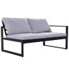 [Not allowed to sell to Wayfair]Industrial Style Outdoor Sofa Combination Set With 2 Love Sofa; 1 Single Sofa; 1 Table; 2 Bench