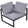 [Not allowed to sell to Wayfair]Industrial Style Outdoor Sofa Combination Set With 2 Love Sofa; 1 Single Sofa; 1 Table; 2 Bench