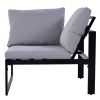 [Not allowed to sell to Wayfair]Industrial Style Outdoor Sofa Combination Set With 2 Love Sofa; 1 Single Sofa; 1 Table; 2 Bench