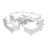 9 Piece Rattan Sectional Seating Group with Cushions and Ottoman, Patio Furniture Sets, Outdoor Wicker Sectional