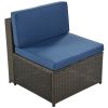 9 Piece Rattan Sectional Seating Group with Cushions and Ottoman, Patio Furniture Sets, Outdoor Wicker Sectional